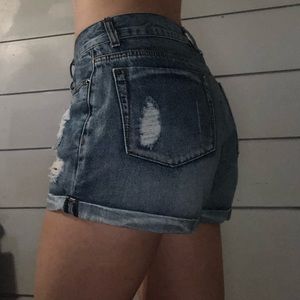 POL distressed denim shorts medium